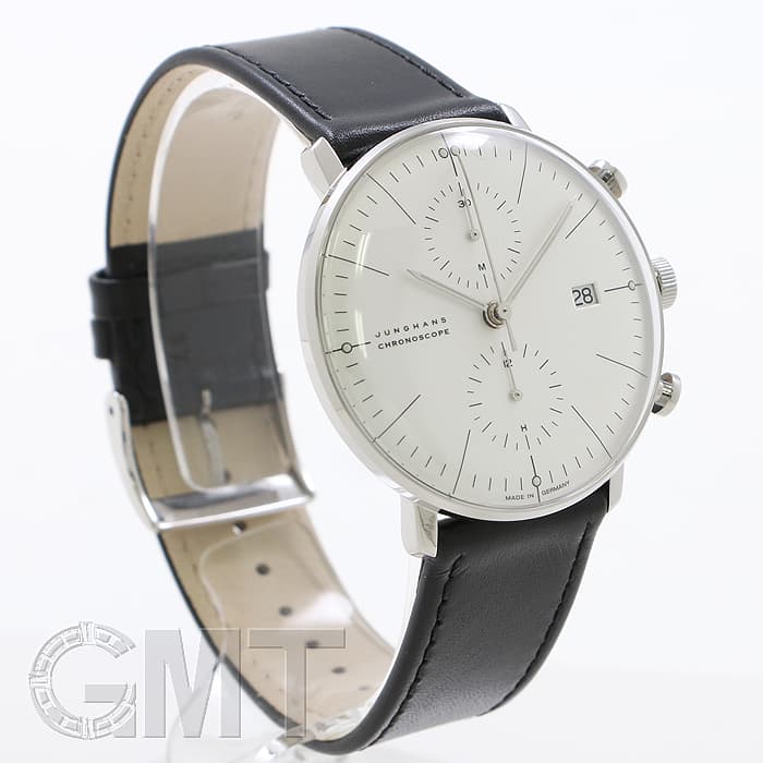 【美品】 ユンハンス マックスビル クロノスコープ 新品)JUNGHANS ユンハンス マックスビル クロノスコープ 027/4600.04