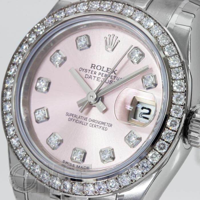 新品)ROLEX ロレックス デイトジャスト 179384G ベゼルダイヤ ピンク
