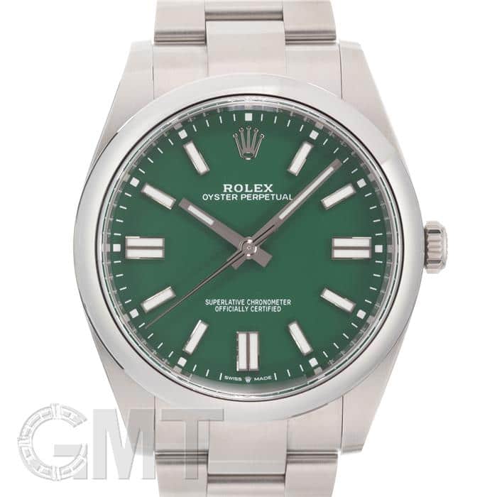 中古)ROLEX ロレックス オイスターパーペチュアル 41 124300 グリーン