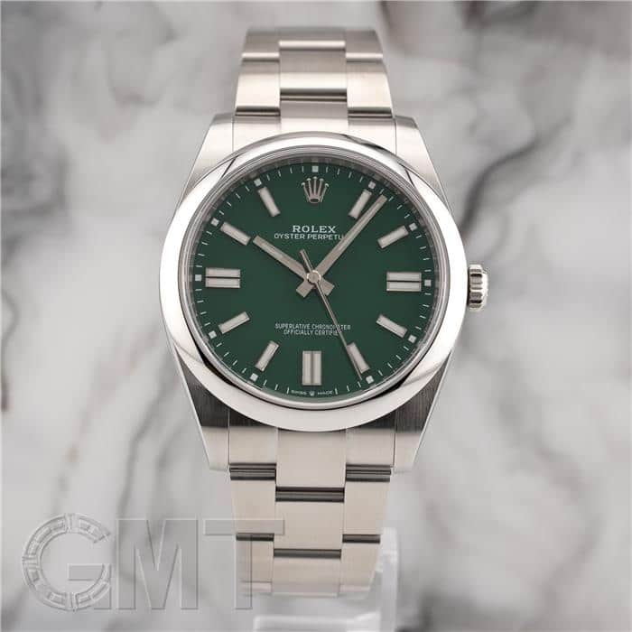 中古)ROLEX ロレックス オイスターパーペチュアル 41 124300 グリーン