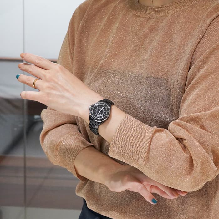 中古)CHANEL シャネル J12 H0682 ブラック セラミック 33mm（商品ID