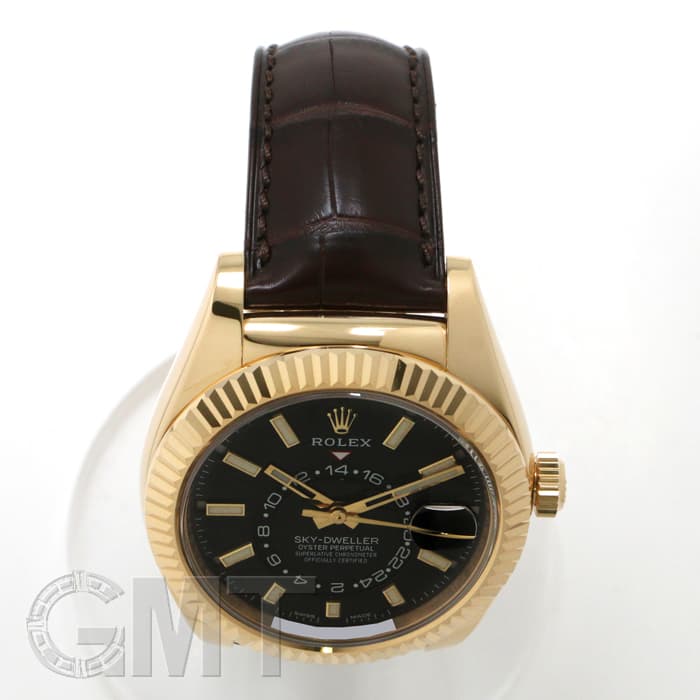 新品)ROLEX ロレックス スカイドゥエラー 326138 ブラック レザー