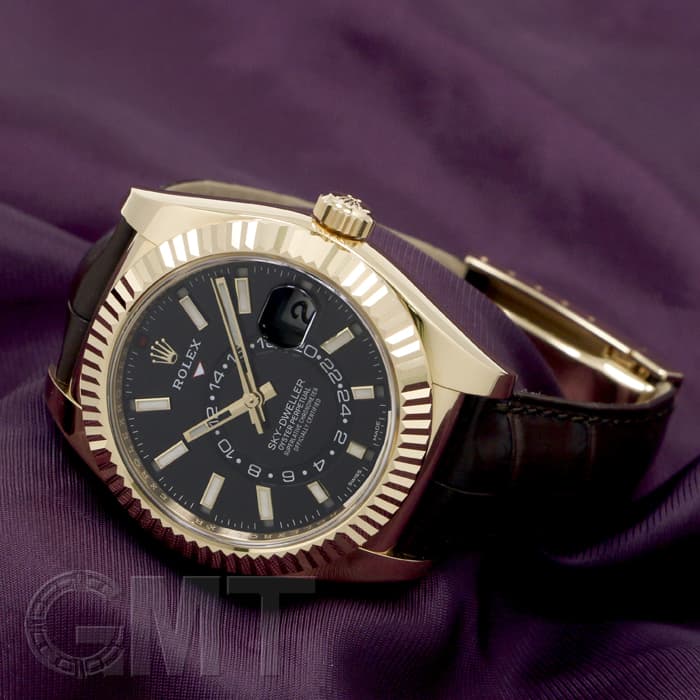 新品)ROLEX ロレックス スカイドゥエラー 326138 ブラック レザー