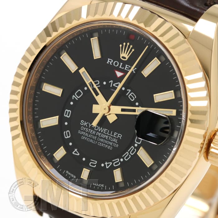 新品)ROLEX ロレックス スカイドゥエラー 326138 ブラック レザー