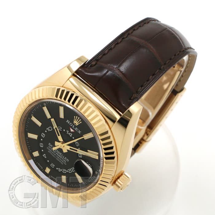 新品)ROLEX ロレックス スカイドゥエラー 326138 ブラック レザー