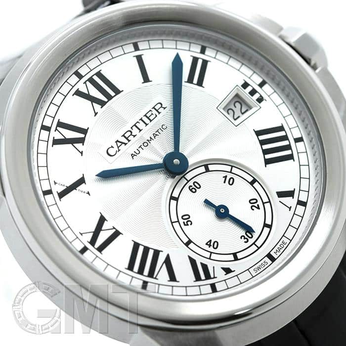カリブル　ドゥ　カルティエ38mm WSCA0003 SS 革バンド　ホワイト 中古)CARTIER カルティエ カリブル ドゥ カルティエ WSCA0003