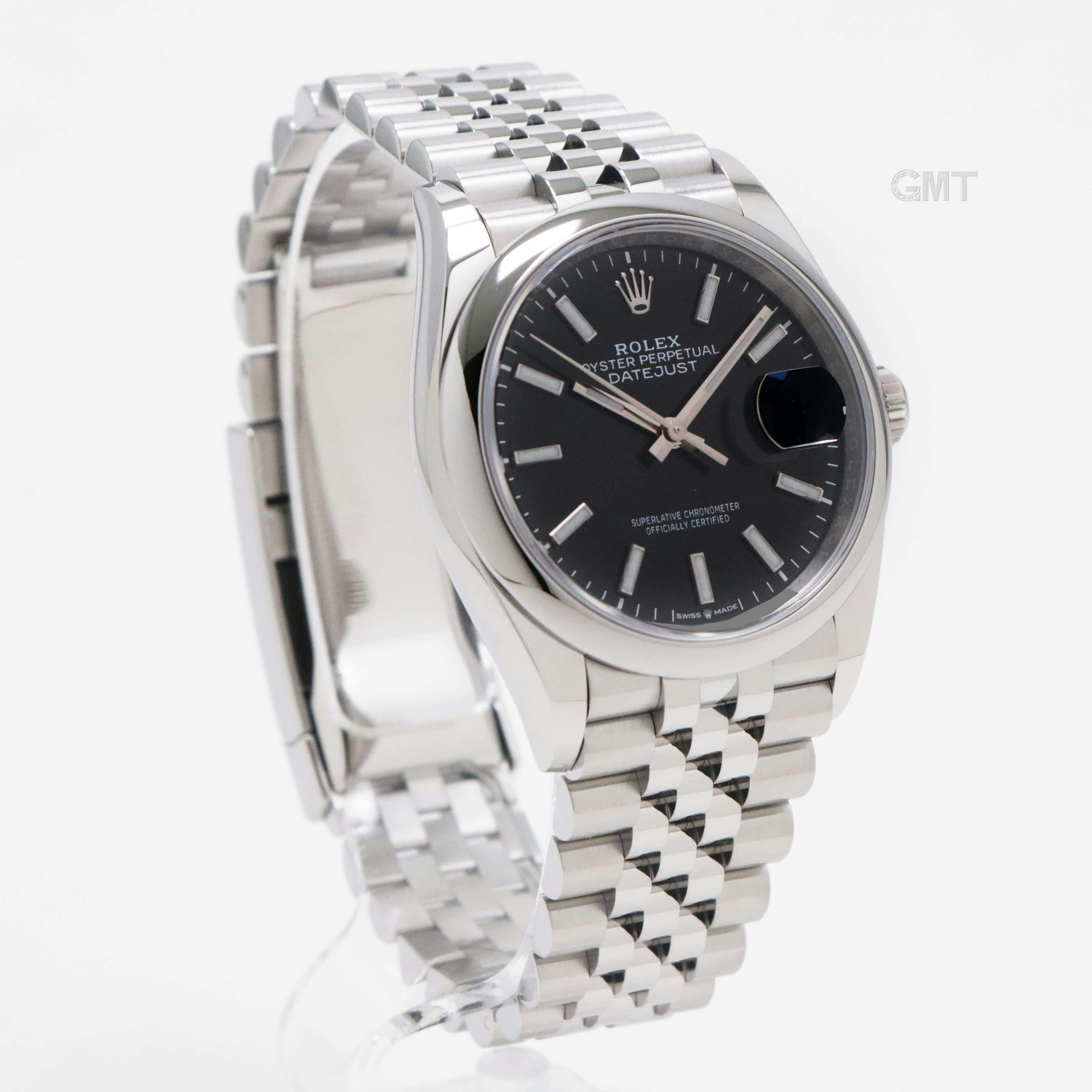 ▲美品 ROLEX デイトジャスト ジュビリーブレス 2コマ K18/SS 中古)ROLEX ロレックス デイトジャスト 126200 ブラック ジュビリー