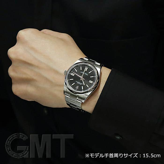 ダイヤ ロレックス オイスターパーペチュアル41 ブラック 124300