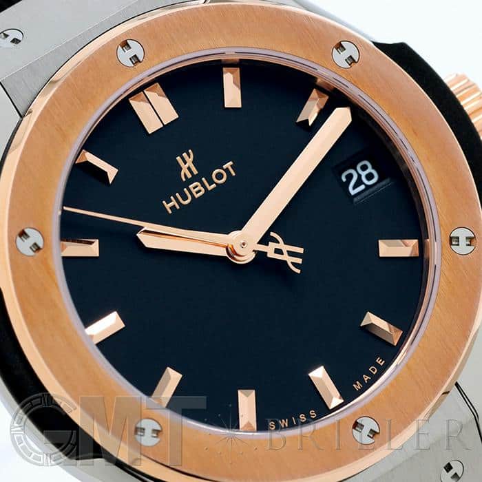 新品)HUBLOT ウブロ クラシック チタニウム キングゴールド 33mm