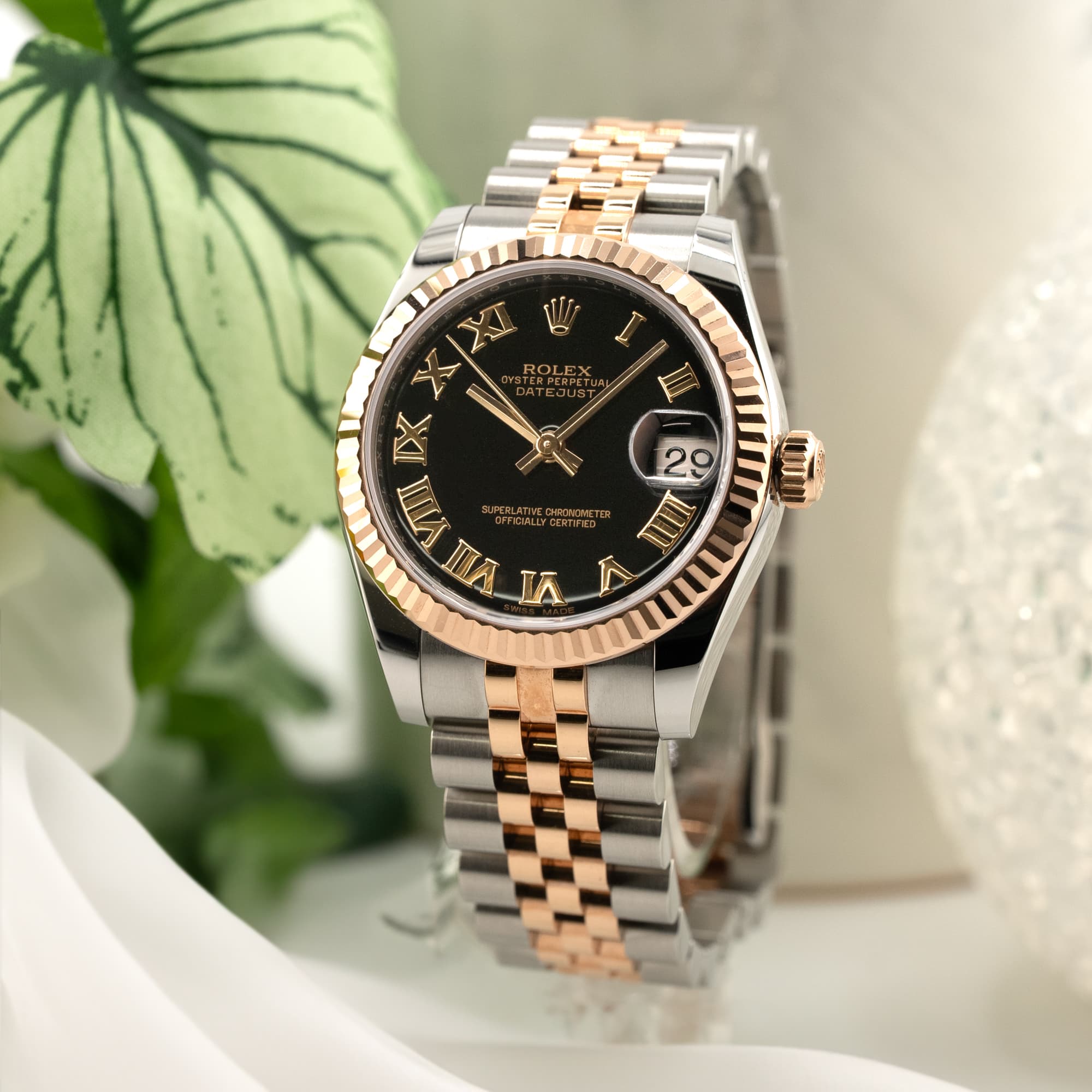 新品)ROLEX ロレックス デイトジャスト 178271 ブラック ローマ