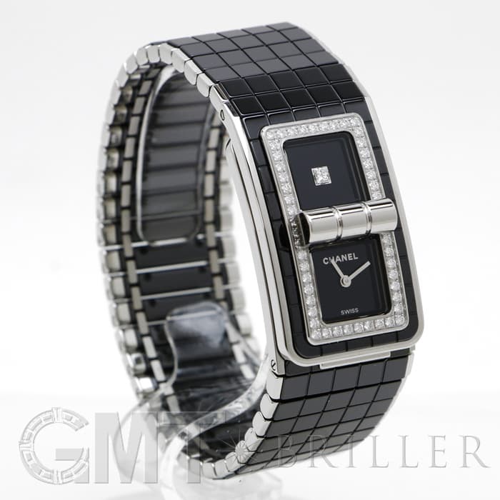 CHANEL シャネル 1Pダイヤ ダイヤベゼル クオーツ コード ココ H5148 腕時計 セラミック/ステンレススチール ブラック【中古】 レディース CHANEL - CHANEL シャネル 1Pダイヤ ダイヤベゼル クオーツ コード