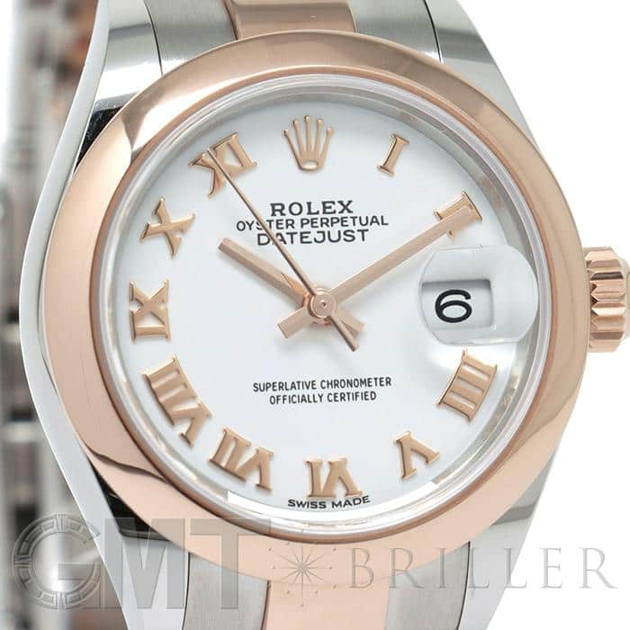 ロレックス デイトジャスト 279163 ホワイト ローマ 3列 オイスターブレス ランダム番 レディース 中古 腕時計 ROLEX - ロレックス デイトジャスト 279163 ホワイト ローマ 3列