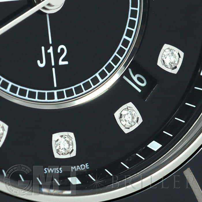 年末SALE正規品CHANEL J12 33ミリ12Pダイヤ黒セラミック J12 ダイヤモンドベゼル キャリバー 12.2, 33mm - ブラック