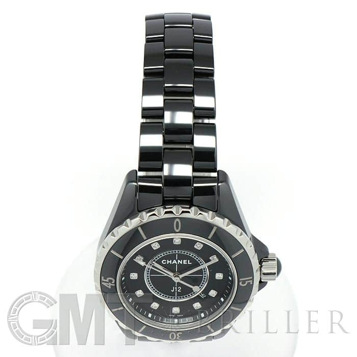 年末SALE正規品CHANEL J12 33ミリ12Pダイヤ黒セラミック 中古)CHANEL シャネル J12 J12 ブラック セラミック 12Pダイヤ