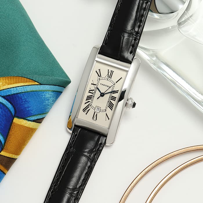 中古)CARTIER カルティエ タンク アメリカン MM W2603656 ホワイト