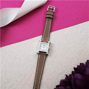 HERMES エルメス Hウォッチ ミニ HH1.110.131/WW18 037883WW00 エトゥープ メイン