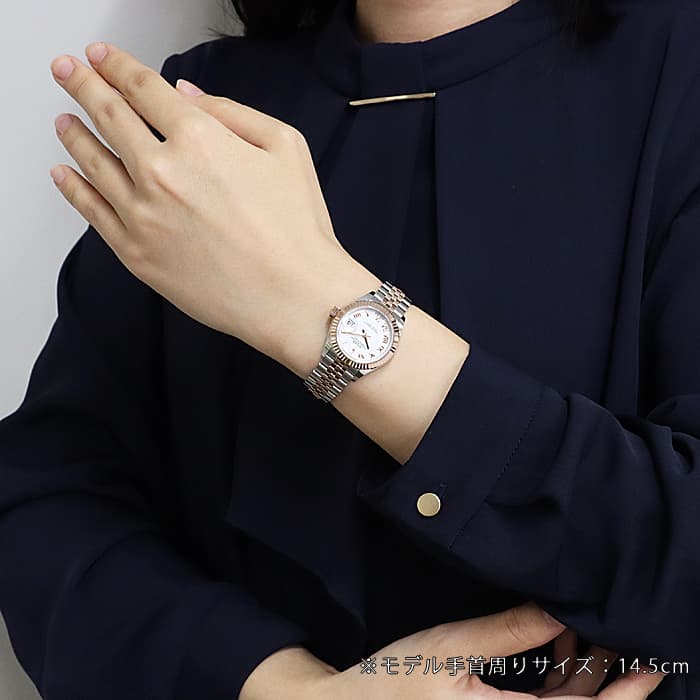 ロレックス デイトジャスト 279171 ホワイト ローマ 3列 オイスターブレス ランダム番 レディース 中古 腕時計 ROLEX - ロレックス デイトジャスト 279171 ホワイト ローマ 3列
