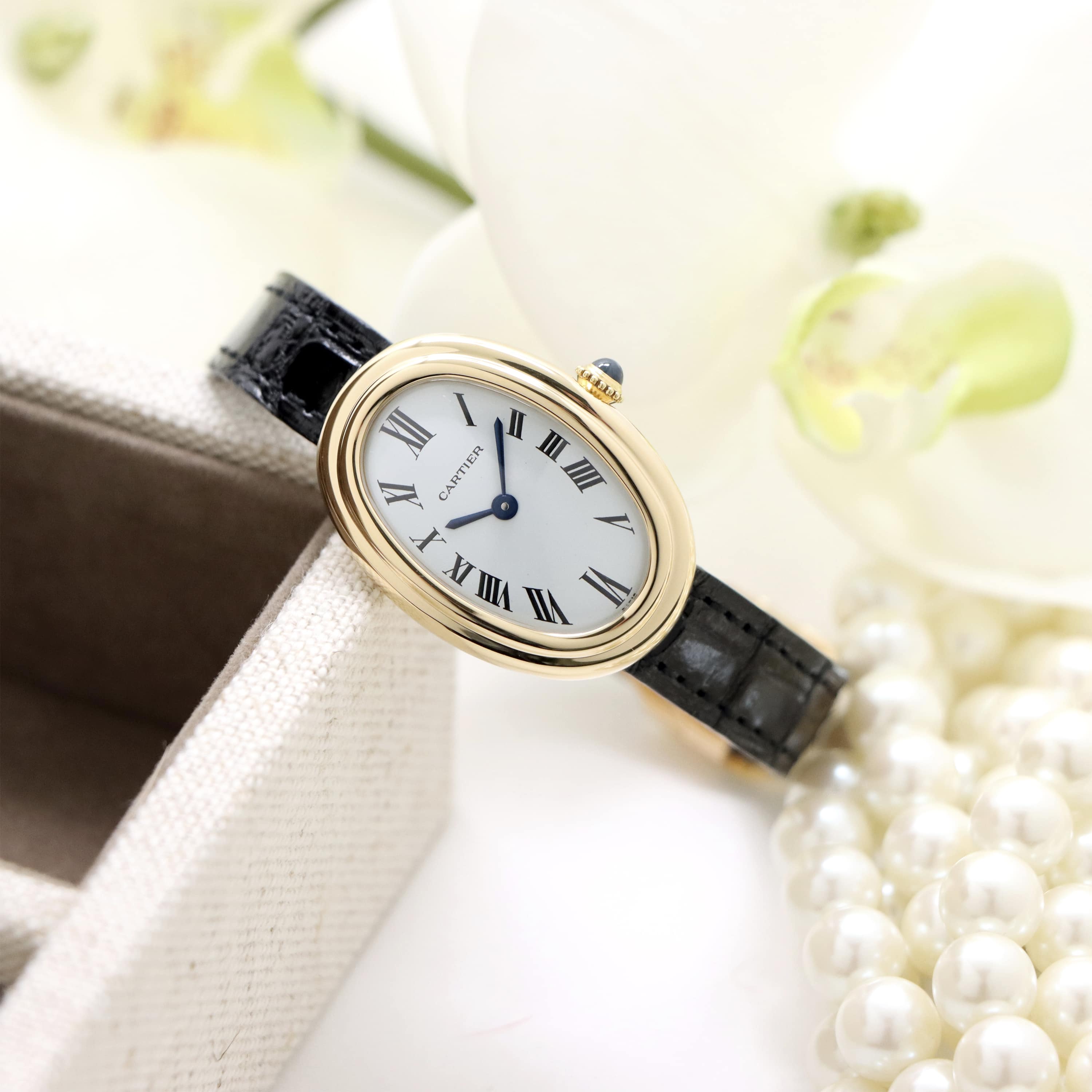 中古)CARTIER カルティエ ベニュワール 手巻き イエローゴールド（商品