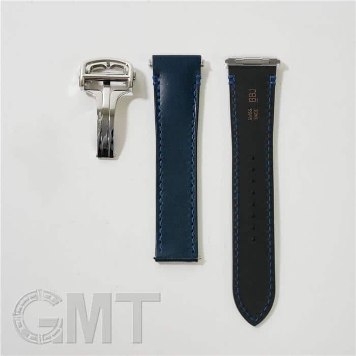カルティエ 純正レザーベルト　サントスLM 20mm用 ブルー・ネイビー 中古)CARTIER カルティエ サントス ドゥ カルティエ LM WSSA0030