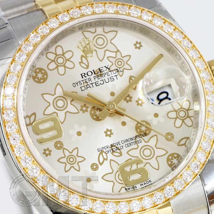 ゆりページ 新品)ROLEX ロレックス デイトジャスト 116243 シルバーフラワー
