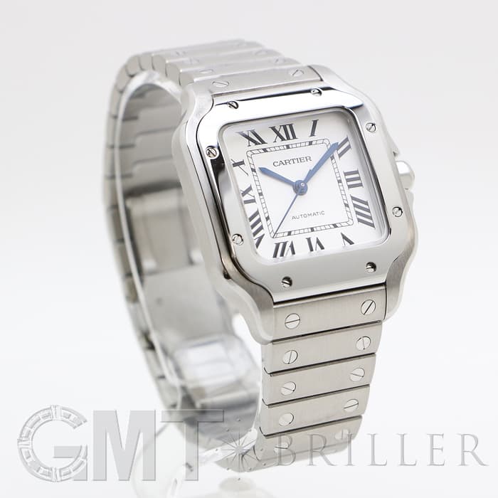 Cartier サントスドゥカルティエ　ホワイトレザーベルト MM 用 新品)CARTIER カルティエ サントス ドゥ カルティエ MM WSSA0010（商品