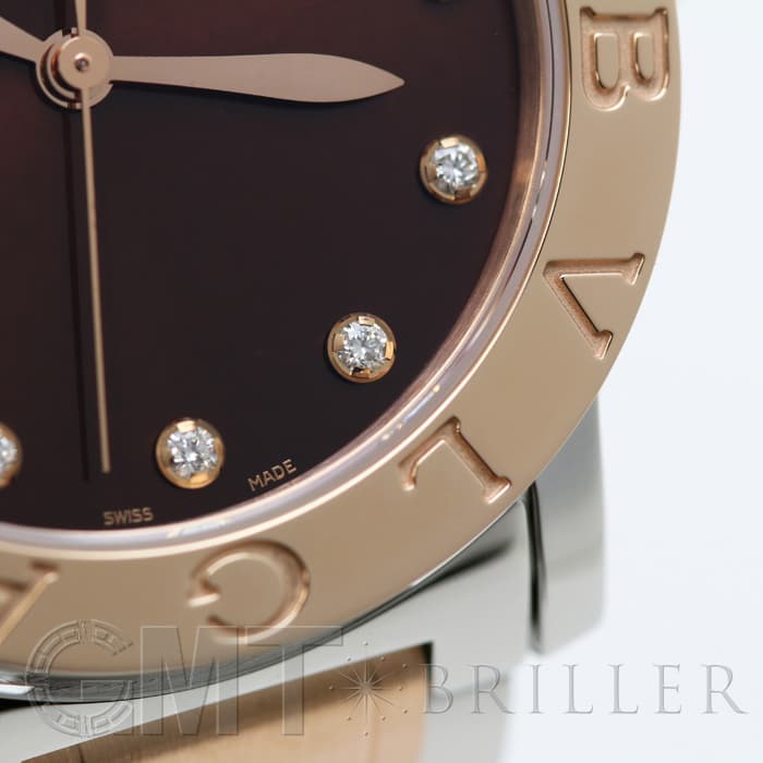 新品)BVLGARI ブルガリ ブルガリ・ブルガリ ブラウン 12Pダイヤ