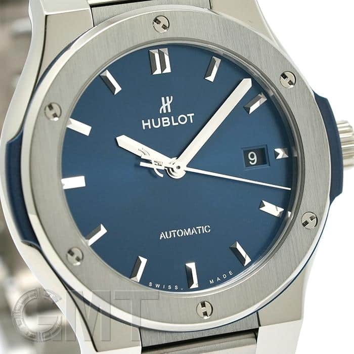 中古)HUBLOT ウブロ クラシック フュージョン チタニウム ブルー 548