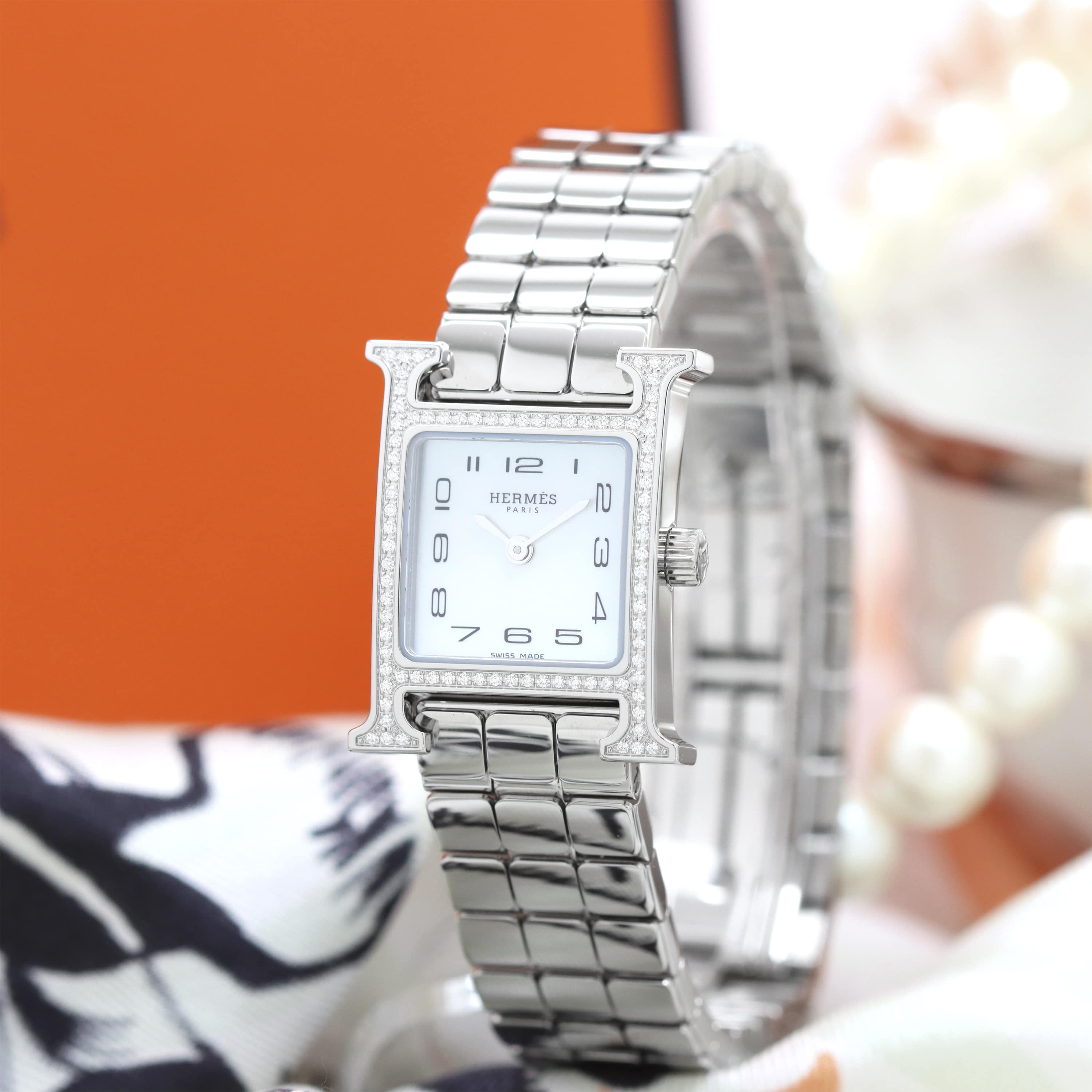 HERMES 時計 エルメス Hウォッチ シルバー 新品)HERMES エルメス Hウォッチ HH1.131.286 054118WW00（商品ID