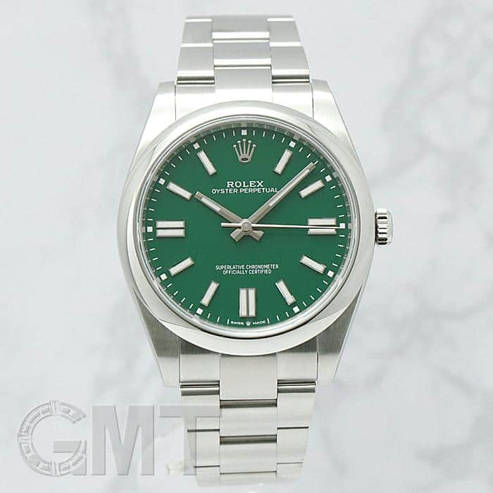中古)ROLEX ロレックス オイスターパーペチュアル 41 124300 グリーン
