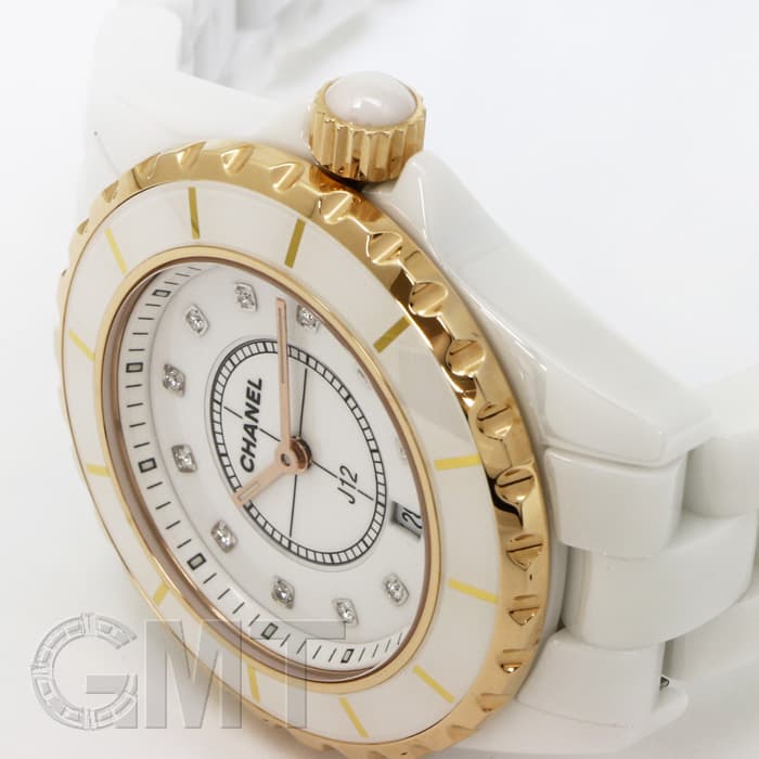 新品)CHANEL シャネル J12 ホワイトセラミック 33mm 11Pダイヤ ピンク