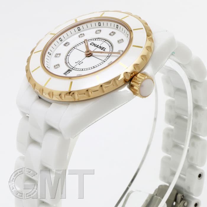 新品)CHANEL シャネル J12 ホワイトセラミック 33mm 11Pダイヤ ピンク