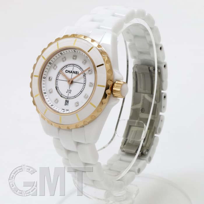 新品)CHANEL シャネル J12 ホワイトセラミック 33mm 11Pダイヤ ピンク