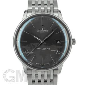 JUNGHANS　ユンハンス シルバー/ブラック レザーバンド 時計 ユンハンス ソーラー電波式腕時計／レザーバンド | ライトアップ