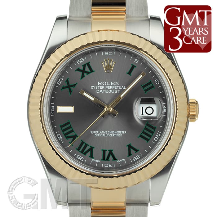中古)ROLEX ロレックス デイトジャスト II 116333 グレー/グリーン