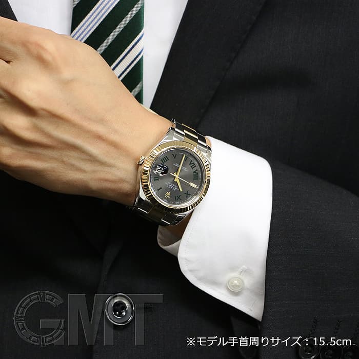 中古)ROLEX ロレックス デイトジャスト II 116333 グレー/グリーン