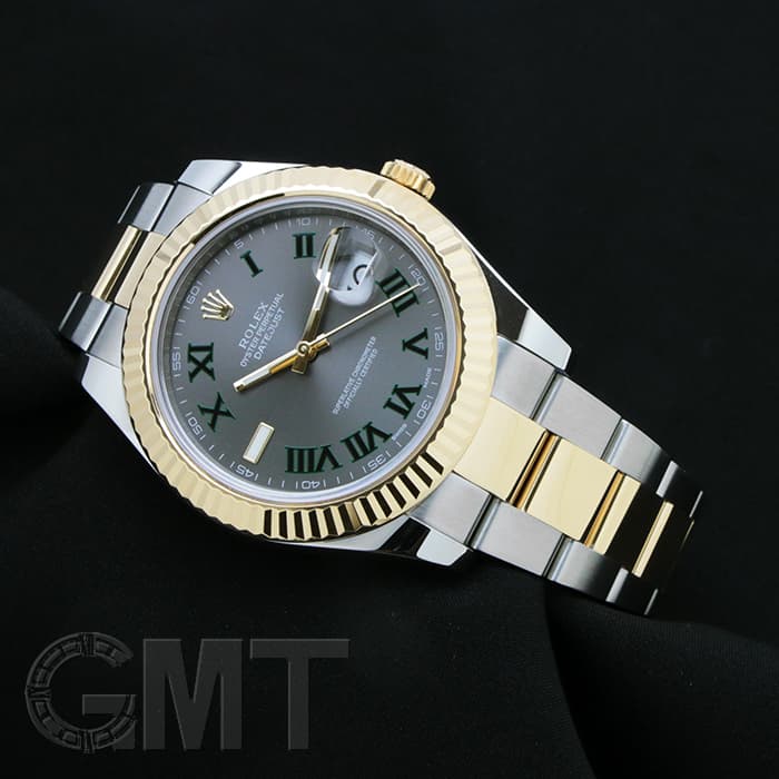 中古)ROLEX ロレックス デイトジャスト II 116333 グレー/グリーン
