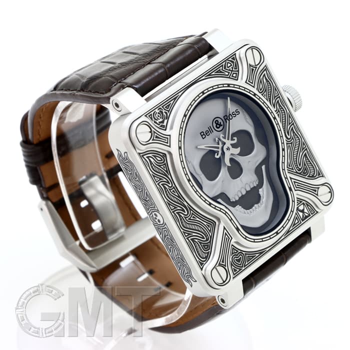 新品)BELL & ROSS ベル&ロス BR 01-92 バーニング スカル BR0192-SKULL