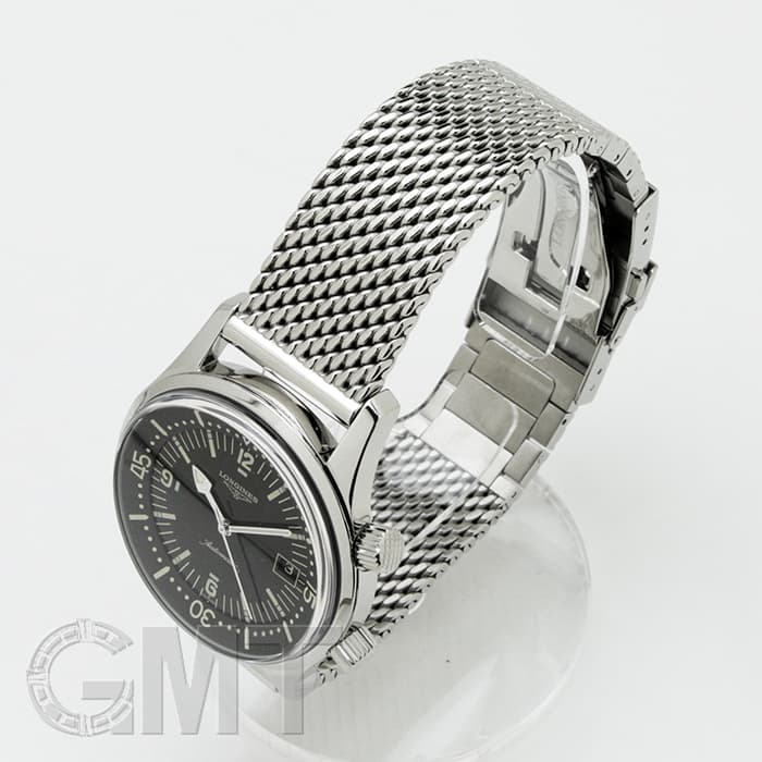 18金Longines シルバー メッシュバンド 時計 中古)LONGINES ロンジン ヘリテージ レジェンド ダイバー メッシュ