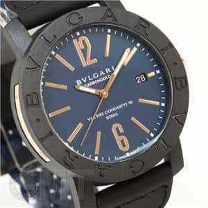 BVLGARI ブルガリ ブルガリ・ブルガリ カーボンゴールド ブルー メッシュレザー BBP40C3CGLD メイン