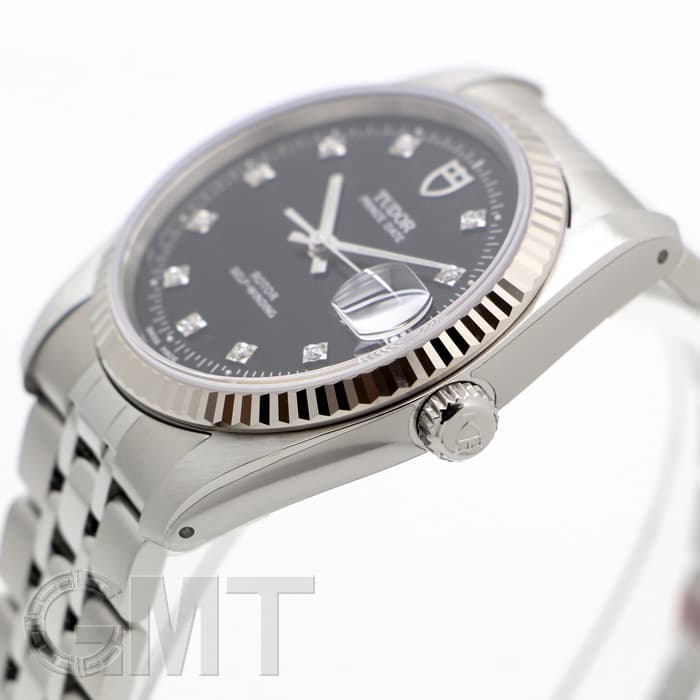 新品)TUDOR チューダー プリンス デイト 74034 ブラック 10Pダイヤ