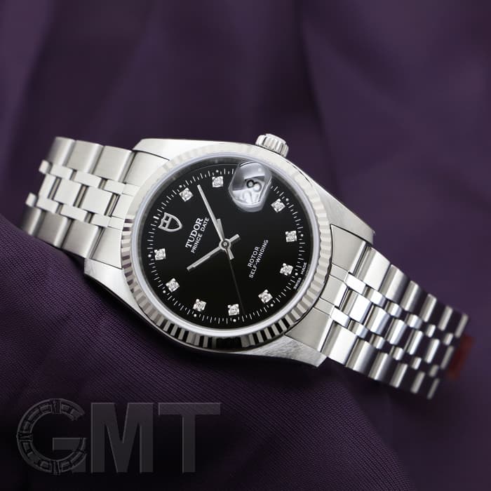 新品)TUDOR チューダー プリンス デイト 74034 ブラック 10Pダイヤ