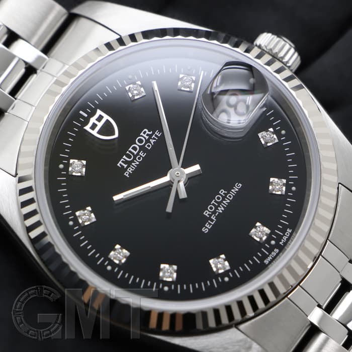 新品)TUDOR チューダー プリンス デイト 74034 ブラック 10Pダイヤ
