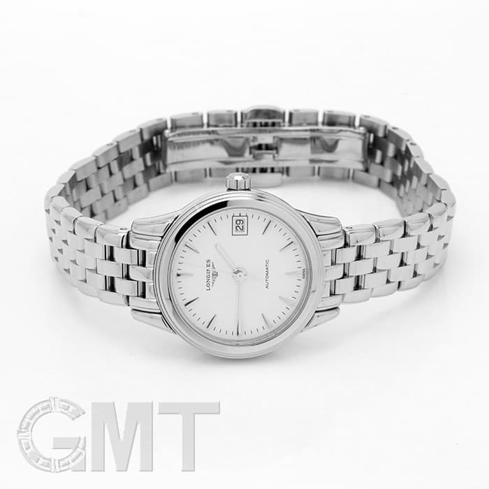 【希少】LONGINES アナログ時計 ホワイト 新品)LONGINES ロンジン フラッグシップ ホワイト L4.274.4.12.6