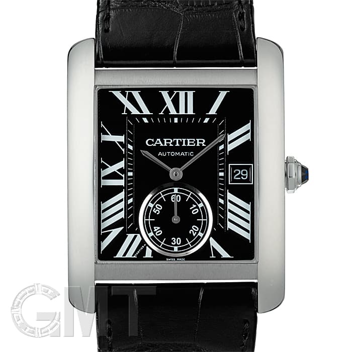 正規品 Cartier カルティエ タンクMC マットブラック 革ベルト 中古)CARTIER カルティエ タンク MC W5330004（商品ID：3717007290781