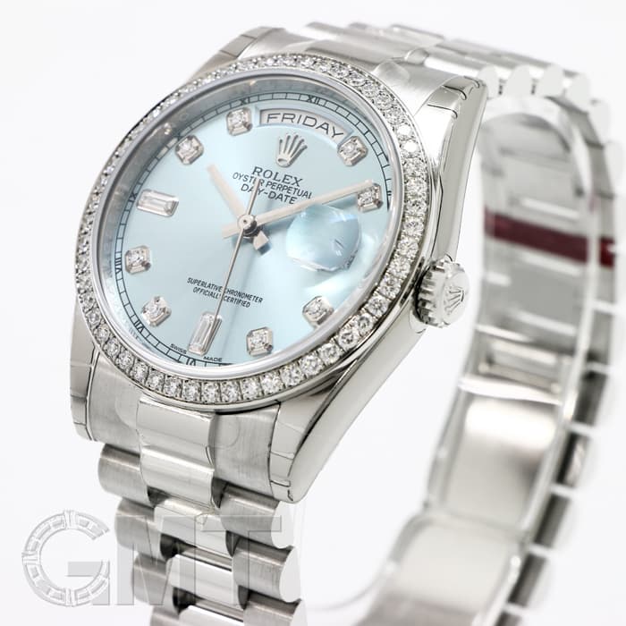 新品)ROLEX ロレックス デイデイト 118346A アイスブルー ベゼルダイヤ