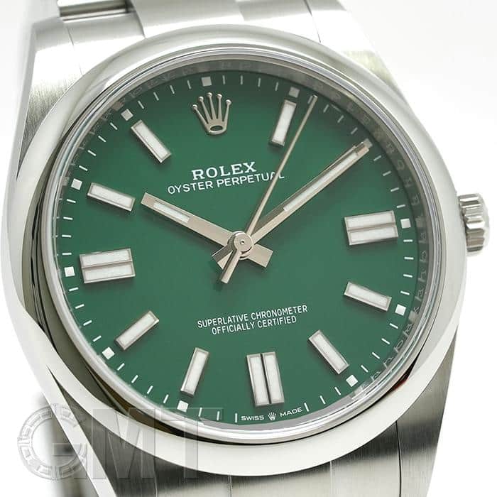 中古)ROLEX ロレックス オイスターパーペチュアル 41 124300 グリーン