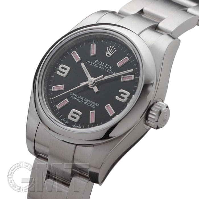 ロレックス ROLEX オイスター パーペチュアル 腕時計 時計 ステンレススチール レディース ブラック系 176200 【中古】 中古)ROLEX ロレックス オイスターパーペチュアル 176200 ブラック 369