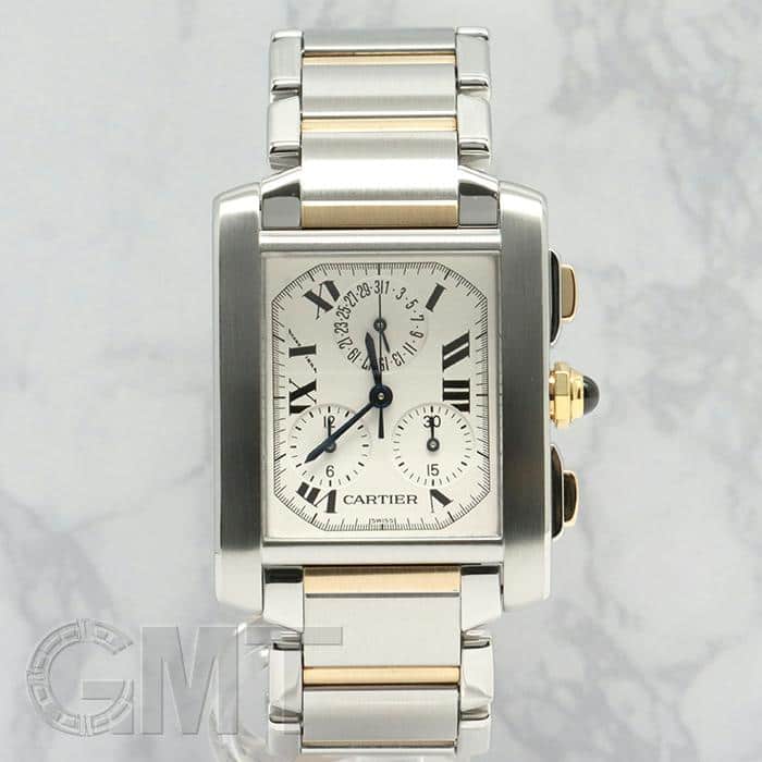カルティエ　タンク　フランセーズクロノグラフ 中古)CARTIER カルティエ タンク フランセーズ クロノリフレックス