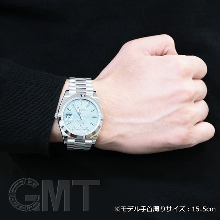 中古)ROLEX ロレックス デイデイト 40 228206 アイスブルー 斜め格子柄