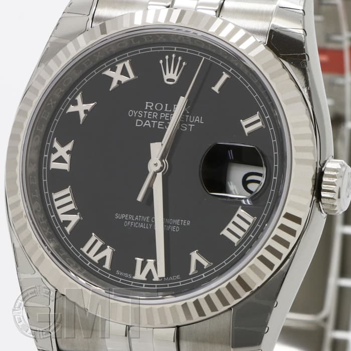 ロレックス ブラック時計 新品)ROLEX ロレックス デイトジャスト 116234 ブラック ローマ（商品